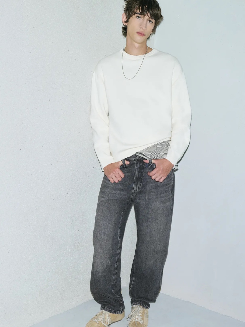 Pull&Bear BAGGY FIT JEANS Charcoal